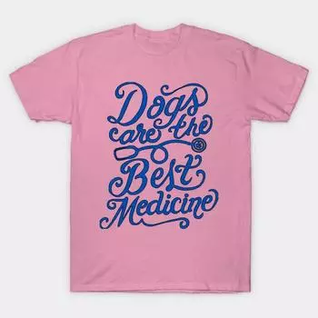 Футболка женская с изображением собак, лучшая медицина, футболки и аксессуары с принтом Harajuku, кавайная футболка, летняя футболка с коротким рукавом для женщин, топ, футболка S розовый