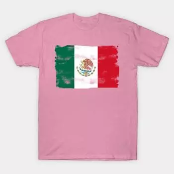 Футболка женская с мексиканским флагом, принт «Харадзюку» с принтом «кавайи», летняя женская футболка с коротким рукавом, топ S розовый