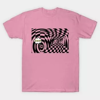 Футболка женская с надписью Comic Book Saying Cloud Black Chess Board Tunnel Harajuku Print Kawaii футболка летняя женская футболка с коротким рукавом топ S