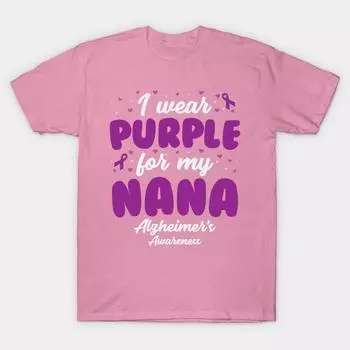 Футболка женская с надписью «Я ношу фиолетовый для своей бабушки», принт Harajuku, кавайная футболка, летняя женская футболка с коротким рукавом, топ S розовый