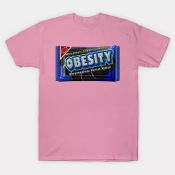 Футболка женская с принтом «Ожирение в стиле Харадзюку», кавайная футболка, летняя женская футболка с коротким рукавом, топ S