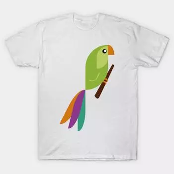 Футболка женская с принтом попугая Harajuku Kawaii футболка летняя с коротким рукавом женская футболка топ футболка S розовый