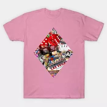 Футболка женская с принтом в виде ромба и игральной карты Harajuku Kawaii, летняя футболка с коротким рукавом для женщин, топ S розовый