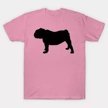 Футболка женская с силуэтом бульдога Harajuku Print Kawaii футболка летняя с коротким рукавом женская футболка топ футболка S розовый