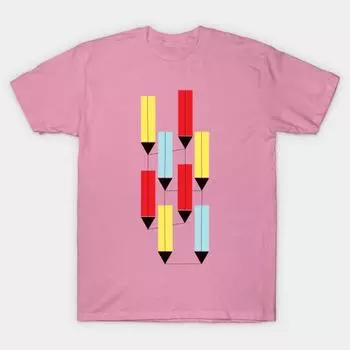 Футболка женская с запутанными карандашами Harajuku Print Kawaii футболка летняя женская футболка с коротким рукавом топ футболка S