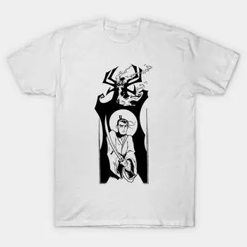 Футболка женская самурай джек харадзюку принт кавайная футболка летняя женская футболка с коротким рукавом топ футболка S розовый