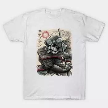 Футболка женская самурай капитан харадзюку принт кавайная футболка летняя женская футболка с коротким рукавом топ футболка S белый