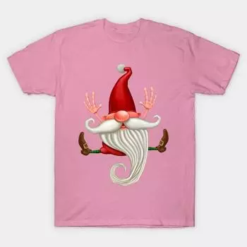 Футболка женская Санта-Клаус Happy Jump Harajuku Print Kawaii футболка летняя с коротким рукавом женская футболка топ футболка S розовый