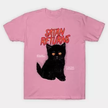 Футболка женская Сатана возвращается Harajuku принт Kawaii футболка летняя короткий рукав женская футболка топ футболка S розовый