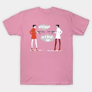 Футболка женская Счастье - это теплый пистолет Harajuku Принт Kawaii Футболка летняя с коротким рукавом женская футболка топ футболка S розовый