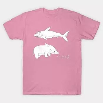 Футболка женская Sharktopotomus Hippopotomark Harajuku Print Kawaii футболка летняя женская футболка с коротким рукавом топ S розовый