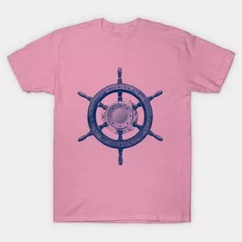 Футболка женская Ship Rudder Blue Harajuku Print Kawaii футболка летняя с коротким рукавом женская футболка топ футболка S