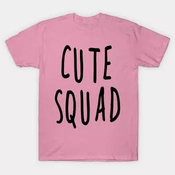 Футболка женская симпатичная футболка с надписью «Отряд», футболка с принтом «Харадзюку», кавайная футболка, летняя футболка с коротким рукавом для женщин, топ, футболка S