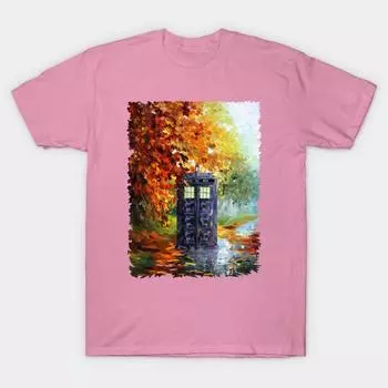 Футболка женская синяя телефонная будка в осенней зоне Harajuku принт Kawaii футболка летняя женская футболка с коротким рукавом топ футболка S