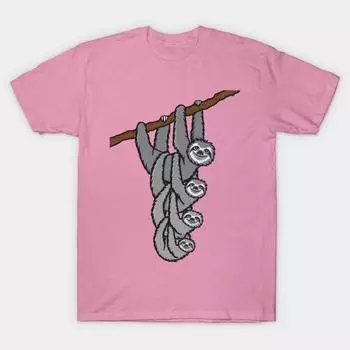 Футболка женская Sloth Family Harajuku Print Kawaii футболка летняя с коротким рукавом женская футболка топ футболка S