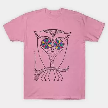 Футболка женская сова принт Harajuku Kawaii футболка летняя с коротким рукавом женская футболка топ футболка S