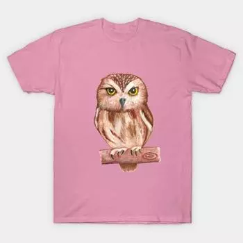 Футболка женская сова принт Harajuku Kawaii футболка летняя с коротким рукавом женская футболка топ футболка S