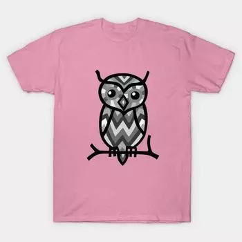 Футболка женская стильная сова принт харадзюку кавайная футболка летняя женская футболка с коротким рукавом топ футболка S