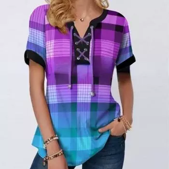 Футболка женская, свободная футболка с крестом и v-образным вырезом, женские топы больших размеров, летняя футболка, одежда с короткими рукавами S