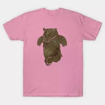 Футболка женская танцующий медведь Harajuku принт Kawaii футболка летняя короткий рукав женская футболка топ футболка S розовый