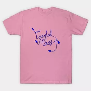 Футболка женская Tangled Mess синяя Harajuku Print Kawaii футболка летняя с коротким рукавом женская футболка топ футболка S