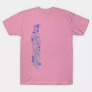 Футболка женская Techno Circuits Harajuku Print Kawaii футболка летняя с коротким рукавом женская футболка топ футболка S розовый