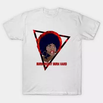Футболка женская The Last Afro Burn Bright Burn Hard Harajuku Print Kawaii футболка летняя женская футболка с коротким рукавом топ футболка S