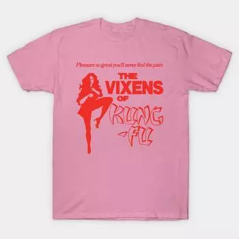 Футболка женская The Vixens Of Kung Fu Красная футболка с принтом Harajuku Kawaii, летняя футболка с коротким рукавом для женщин, топ S розовый