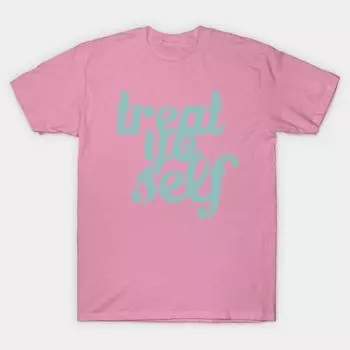 Футболка женская Treat Yo Self Parks And Rec Harajuku Print Kawaii футболка летняя женская футболка с коротким рукавом топ футболка S розовый