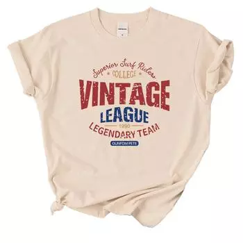 Футболка женская уличная ретро Alliance Letter Print Top мягкая дышащая круглая горловина короткий рукав летняя повседневная женская одежда S