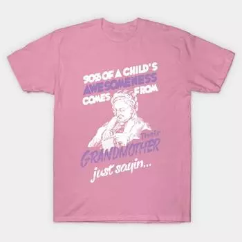 Футболка женская Величие исходит от бабушки Harajuku Принт Kawaii Футболка летняя с коротким рукавом женская футболка топ футболка S розовый