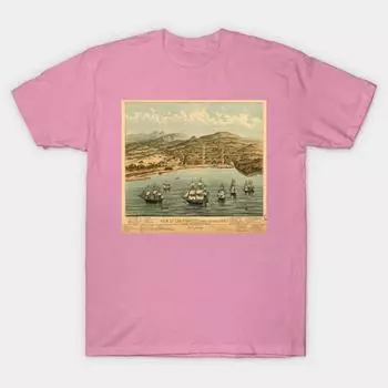 Футболка женская винтажная иллюстрированная карта Сан-Франциско 1884 Harajuku Печать Кавайи футболка Летний короткий рукав женская футболка Top Tee S