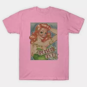 Футболка женская винтажная ядовитый плющ харадзюку принт кавайная футболка летняя женская футболка с коротким рукавом топ футболка S розовый