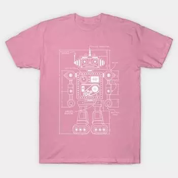 Футболка женская винтажная Robot Architect 2 Harajuku Print Kawaii футболка летняя женская футболка с коротким рукавом топ футболка S розовый