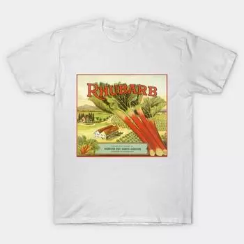 Футболка женская винтажная с надписью Rhubarb Crate Label Harajuku Print Kawaii футболка летняя женская футболка с коротким рукавом топ футболка S розовый