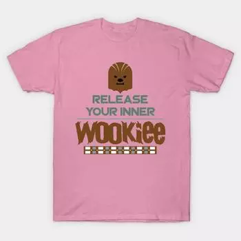 Футболка женская внутренняя футболка Wookiee Harajuku с принтом Kawaii, летняя футболка с коротким рукавом для женщин, топ S розовый