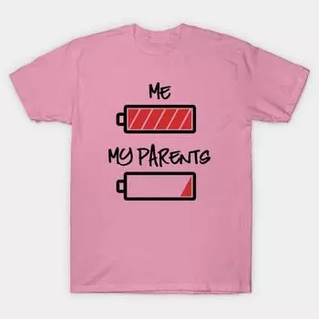 Футболка женская Я и мои родители батарея полная батарея пустая Harajuku принт Kawaii футболка летняя короткий рукав женская футболка топ футболка S