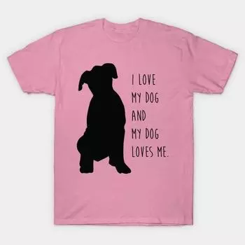 Футболка женская Я люблю свою собаку, а моя собака любит меня Футболка с принтом Harajuku Kawaii Летняя футболка с коротким рукавом для женщин Топ-футболка S розовый