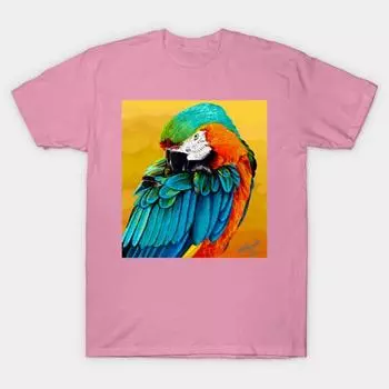 Футболка женская Яркая Птица Harajuku Принт Kawaii Футболка летняя с коротким рукавом женская футболка Топ Футболка S розовый