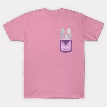 Футболка женская запасная ложка карман хроническая болезнь дизайн Harajuku Печать Кавайи футболка Летний короткий рукав женский футболка Top Tee S