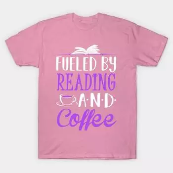 Футболка женская, заряженная чтением и кофе, принт Harajuku, кавайная футболка, летняя женская футболка с коротким рукавом, топ S розовый