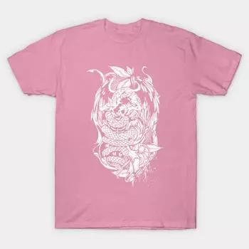 Футболка женская змея дракон белый Harajuku принт Kawaii футболка летняя короткий рукав женская футболка топ футболка S