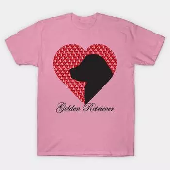 Футболка женская золотистый ретривер сердце дизайн Harajuku принт Kawaii футболка летняя короткий рукав женская футболка топ футболка S розовый