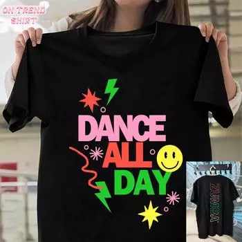 Футболка Zumba Drifit Rainbow Fitness с черным принтом, женские футболки Vogue, свободные хлопковые женские футболки, качество XXS