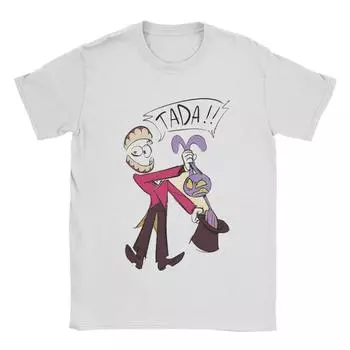 Футболки Amazing Digital Circus для мужчин Футболка Pomni Ragatha Caine Vintage Футболка с коротким рукавом Футболка из хлопка с принтом S чёрный