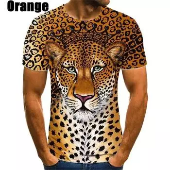 Футболки Animal Jaguar 3D Printed Summer Men Tees Streetwear Crew Neck Hip Hop Oversize t Shirt Men Tops Clothing S