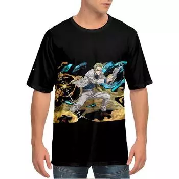Футболки аниме для женщин и мужчин с рисунком из мультфильмов с круглым вырезом и короткими рукавами большого размера, модная мужская одежда в уличном стиле XS