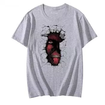 Футболки Attack On Titan и SNK Colossal Titan, унисекс, мужские и женские модные футболки на четыре сезона, футболки из 100% хлопка с круглым вырезом, High Street Graphic XS красный