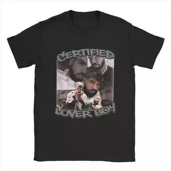 Футболки BBL Drakes для мужчин, винтажные футболки из чистого хлопка с круглым вырезом, футболка с коротким рукавом, одежда в подарок S чёрный