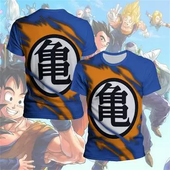 Футболки большого размера Dragon Ball Goku Super Saiyan, детская одежда из дышащего трикотажа, футболка с короткими рукавами, детская футболка, топы